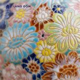  Lọ hoa vẽ bách hoa chấm màu dáng vò chum - Gốm sứ Biên Hòa 