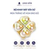  Bộ khay bát đĩa sứ hoa mai 5 cánh 