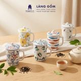  Cốc Sứ Uống Trà Có Nắp Cao Cấp Họa Tiết Vẽ Tay Thủ Công 
