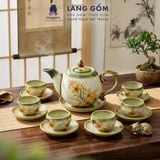  Bộ ấm chén uống trà men vẽ dáng Ngọn Lửa - Dung tích 500ml 