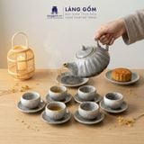  Bộ Ấm Chén Men Hỏa Biến Vân Mây Bát Tràng Cao Cấp 