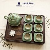  Bộ Ấm Chén Men Hỏa Biến Ngọc Bích Bát Tràng Cao Cấp 