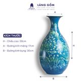 Bình Tích Lộc Phong Thủy Dáng Tỳ Bà Bích Ngọc Liên Ngư, Vẽ Tay Cá Chép & Sen Trắng Tinh Xảo 