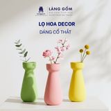  Bình hoa, lọ hoa trang trí men mát dáng cổ thắt - Bình gốm decor - Gốm sứ Bát Tràng cao cấp 