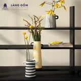  Lọ hoa gốm sứ có tai decor phong cách hiện đại, Bình hoa dáng trụ dùng trang trí, cắm hoa – Gốm sứ xuất khẩu cao cấp 