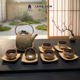 Bộ ấm chén uống trà dáng siêu men hỏa biến - Bộ ấm trà gốm sứ Bát Tràng cao cấp 