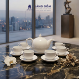  Bộ ấm chén men trắng nhiều kiểu dáng, dung tích 550-600 ml - Gốm sứ Bát Tràng cao cấp 