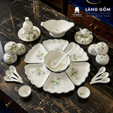  Bộ Đồ Ăn Hoa Mặt Trời Vẽ Tay Hoa Sen Cao Cấp | Gốm Sứ Bát Tràng 