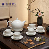  Bộ ấm chén men trắng nhiều kiểu dáng, dung tích 550-600 ml - Gốm sứ Bát Tràng cao cấp 