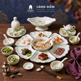  Bộ Đồ Ăn Hoa Mặt Trời Vẽ Tay Hoa Sen Cao Cấp | Gốm Sứ Bát Tràng 