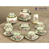  Bộ ấm chén vẽ tay dáng vuông nhiều họa tiết 