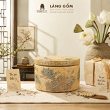  Hũ Gốm Bát Tràng Men Thạch Hoàng Họa Tiết Hạc Vân Liên Khắc Tay Thủ Công, Quà Tặng Cao Cấp - Gốm Bát Tràng - Làng Gốm 