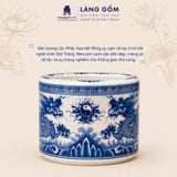  Bát Hương Lộc Phát Men Lam Vẽ Rồng - Đồ Thờ Men Lam Bát Tràng 