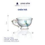  Bộ ấm chén uống trà dáng phú quý men trắng vẽ trúc chuồn viền vàng kim - Dung tích 500ml 