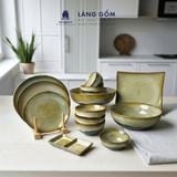  Bộ bát đĩa, bộ bàn ăn gia đình men hỏa biến màu ngọc trai, dành cho 4-6 người - Gốm sứ Bát Tràng - Làng Gốmv 
