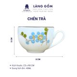  [GIÀM 20% - QUÀ TẾT 2026] Bộ ấm chén men trắng bưởi lửa vẽ hoa đào xanh kèm hộp 