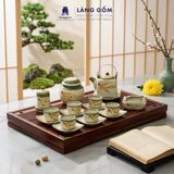  Bộ Ấm Chén Bát Tràng Dáng Vuông Vẽ Tay 340ml - 470ml 