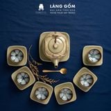  Bộ Ấm Chén Men Hỏa Biến Hoàng Thổ Bát Tràng Cao Cấp 