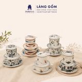  Phin Pha Cà Phê Gốm Sứ Bát Tràng Vẽ Tay Thủ Công - Họa Tiết Sen Chuồn Cá - Quà Tặng Cao Cấp 