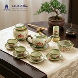  Bộ Ấm Chén Trà Gốm Sứ Bát Tràng Dáng Gốc Cây Vẽ Tay Nhiều Họa Tiết 400ml - 620ml 