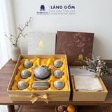  Bộ Ấm Chén Men Hỏa Biến Vân Mây Bát Tràng Cao Cấp 