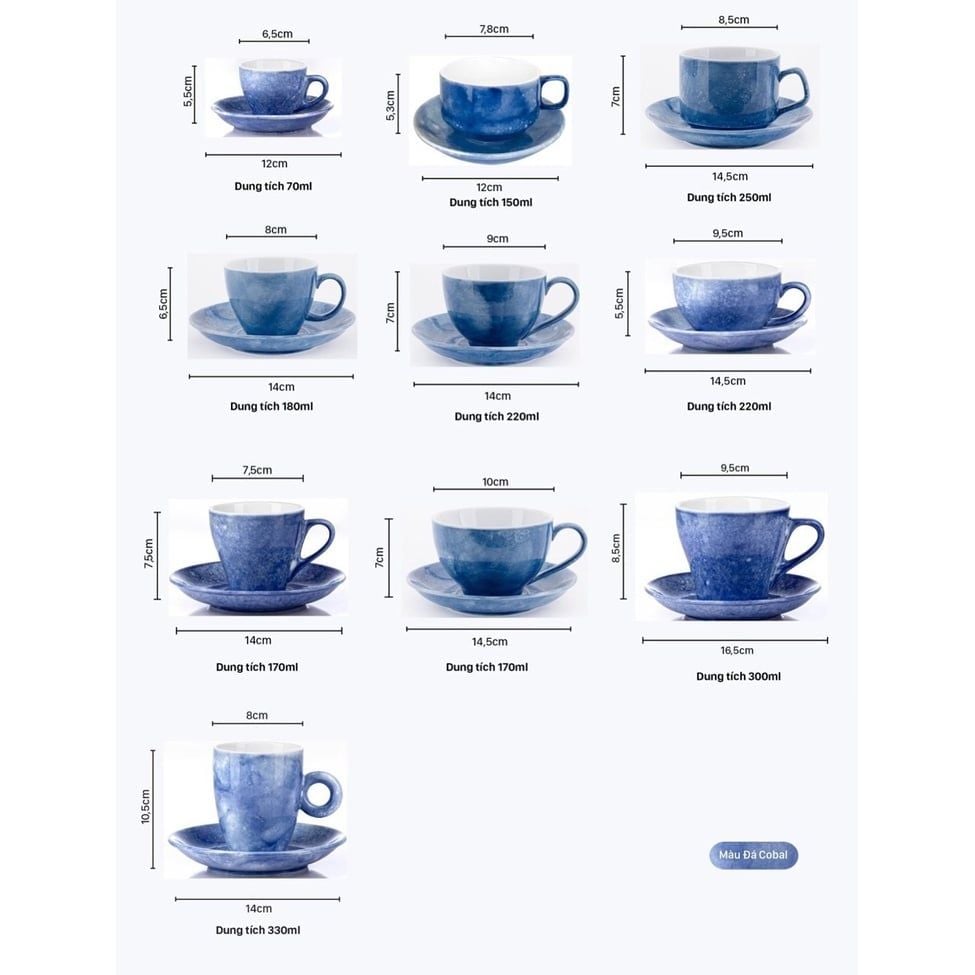  Bộ cốc tách cà phê vân đá kèm đĩa (TH) 