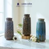  Bình hoa, lọ hoa Gốm sứ Bát Tràng cao cấp Men hỏa biến dáng chai kẻ dùng làm quà tặng, trang trí - Làng Gốm Bát Tràng 