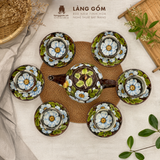 Bộ ấm trà Bách hoa viên họa tiết vẽ tay thủ công, bộ ấm chén uống trà, quà tặng cao cấp - Gốm sứ Bát Tràng - Làng Gốm 