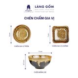 Bộ bàn ăn men hỏa biến 14 món - Màu gấm vàng 