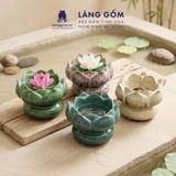  Bát Thả Hoa Men Hỏa Biến Gốm Sứ Bát Tràng Dáng Búp Sen 
