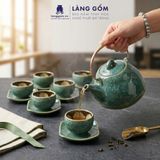  Bộ Ấm Chén Men Hỏa Biến Màu Cẩm Thạch Bát Tràng Cao Cấp 