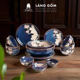  Bộ bàn ăn hoả biến 14 món - Xanh khắc sen 