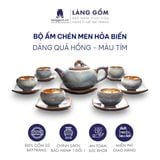  Bộ ấm chén men hỏa biến dáng quả hồng (TH) 