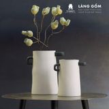 Lọ hoa gốm sứ có tai decor phong cách hiện đại, Bình hoa dáng trụ dùng trang trí, cắm hoa – Gốm sứ xuất khẩu cao cấp 