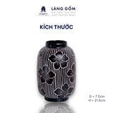  Bình cắm hoa trang trí khắc hoa lá, men mát, gốm sứ Bát Tràng cao cấp - LÀNG GỐM 