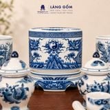  Bát Hương Lộc Phát Men Lam Vẽ Rồng - Đồ Thờ Men Lam Bát Tràng 