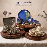  Bộ ấm tích 1 lít men hoả biến cao cấp hàng nghệ nhân làm thủ công kèm đĩa lót hoặc khay - Gốm sứ Bát Tràng 