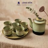  Bộ ấm tích 1 lít men hoả biến cao cấp hàng nghệ nhân làm thủ công kèm đĩa lót hoặc khay - Gốm sứ Bát Tràng 