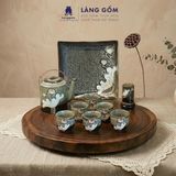  Bộ ấm tích 1 lít men hoả biến cao cấp hàng nghệ nhân làm thủ công kèm đĩa lót hoặc khay - Gốm sứ Bát Tràng 
