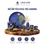  Bộ ấm tích 1 lít men hoả biến cao cấp hàng nghệ nhân làm thủ công kèm đĩa lót hoặc khay - Gốm sứ Bát Tràng 