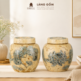  Chum Gốm Bát Tràng Thạch Hoàng Khắc Sen Thủ Công, Chum Sành Trang Trí, Quà Tặng Trang Trí Cao Cấp - Làng Gốm 
