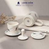  Phin Pha Cà Phê Gốm Sứ Bát Tràng Họa Tiết Vẽ Tay Thủ Công - Bộ Phin Cao Cấp Đầy Đủ - Quà Tặng Làng Gốm 