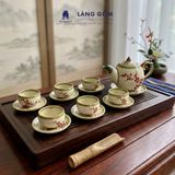  Bộ ấm chén uống trà men vẽ dáng Ngọn Lửa - Dung tích 500ml 