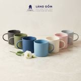  Cốc sứ có quai kiểu Mohem men mờ dáng basic dung tích 380ml dùng uống nước, trà, coffe, gốm sứ Bát Tràng 