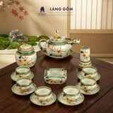 Bộ Ấm Chén Bát Tràng Dáng Trâu Vẽ Tay 350ml - 550ml 