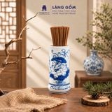  Ống Đựng Hương Lộc Phát Men Lam Vẽ Tay Hoa Sen – Gốm Sứ Bát Tràng 