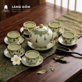  Bộ Ấm Chén Trà Gốm Sứ Bát Tràng Dáng Gốc Cây Vẽ Tay Nhiều Họa Tiết 400ml - 620ml 