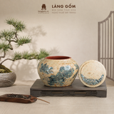  Hũ Đựng Trà Gốm Bát Tràng Thạch Hoàng Khắc Sen Thủ Công, Hũ Trà Trang Trí, Quà Tặng Cao Cấp - Gốm Bát Tràng - Làng Gốm 