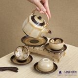  Bộ ấm chén men hoả biến dáng bát giác dung tích 320ml 