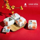  Bô Hũ Mứt Hoạ Tiết Vẽ Hoa Gốm Sứ Bát Tràng 